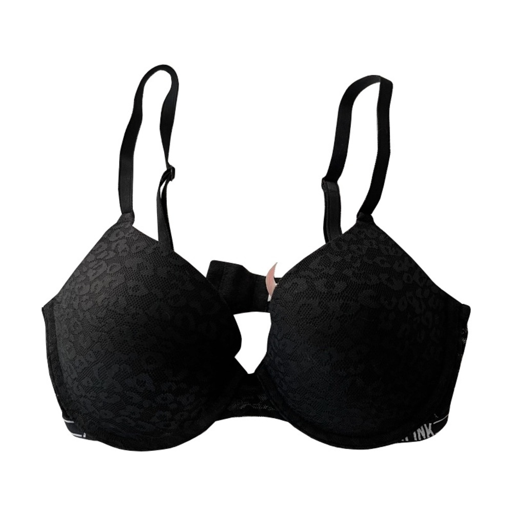 Victorias Secret PINK Black Lace Push Up‎ Bra